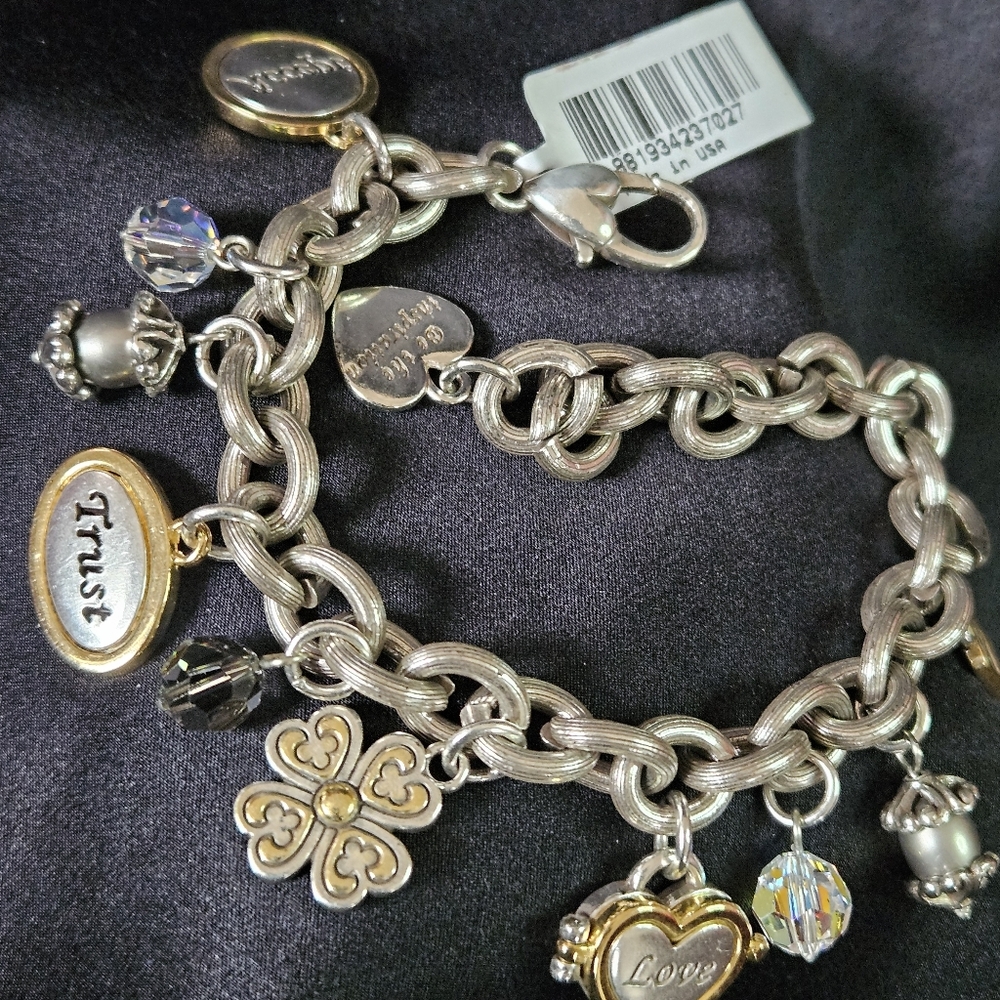 Brighton "Power of Pink" Breast Cancer Awareness charm bracelet. - Picture 2 of 10